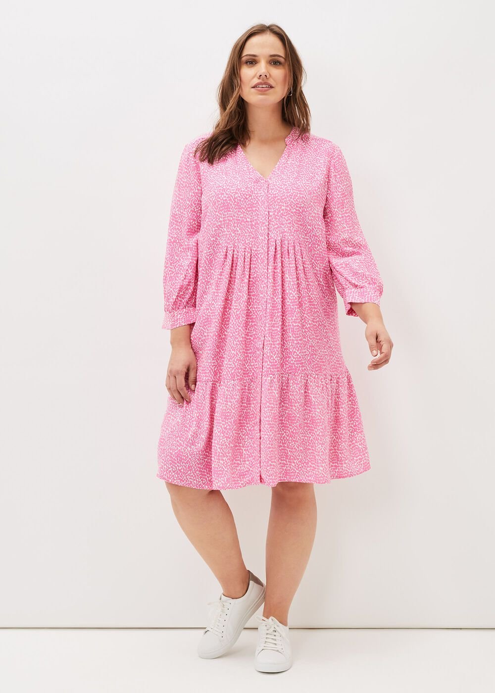 Penele Swing Dress - Pink/Ivory