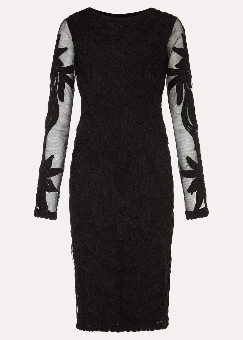 Isobel Tapework Lace Dress - Black