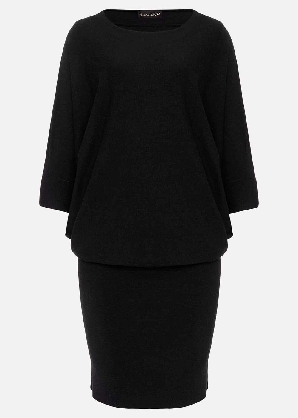 Becca Batwing Knitted Dress - Black