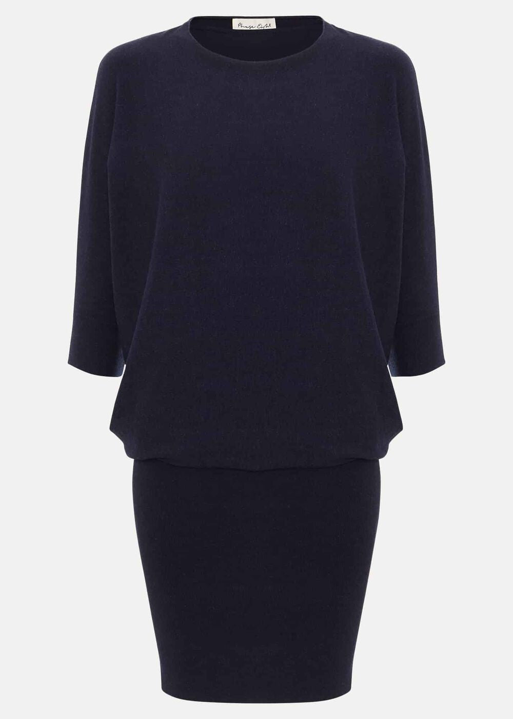 Becca Batwing Knitted Dress - Navy