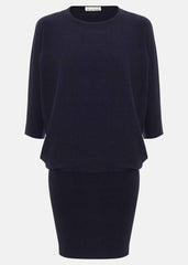 Becca Batwing Knitted Dress - Navy