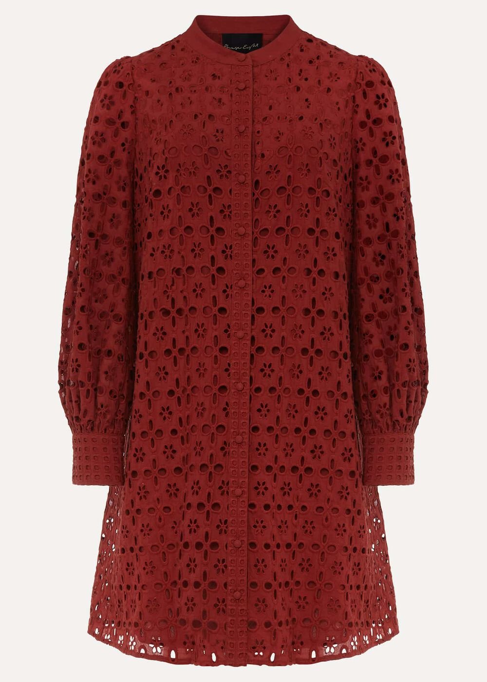 Rihanna Broderie Tunic Dress - Spice