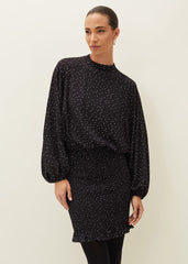 Becca Spot Print Dress - Black/Ivory