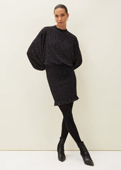 Becca Spot Print Dress - Black/Ivory