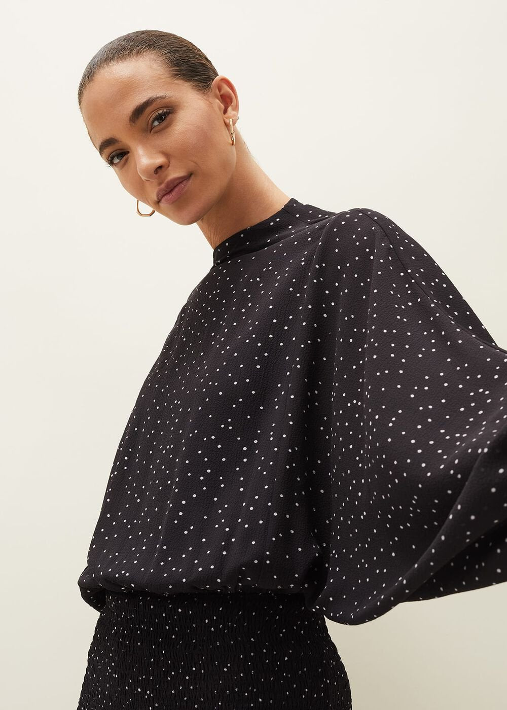 Becca Spot Print Dress - Black/Ivory