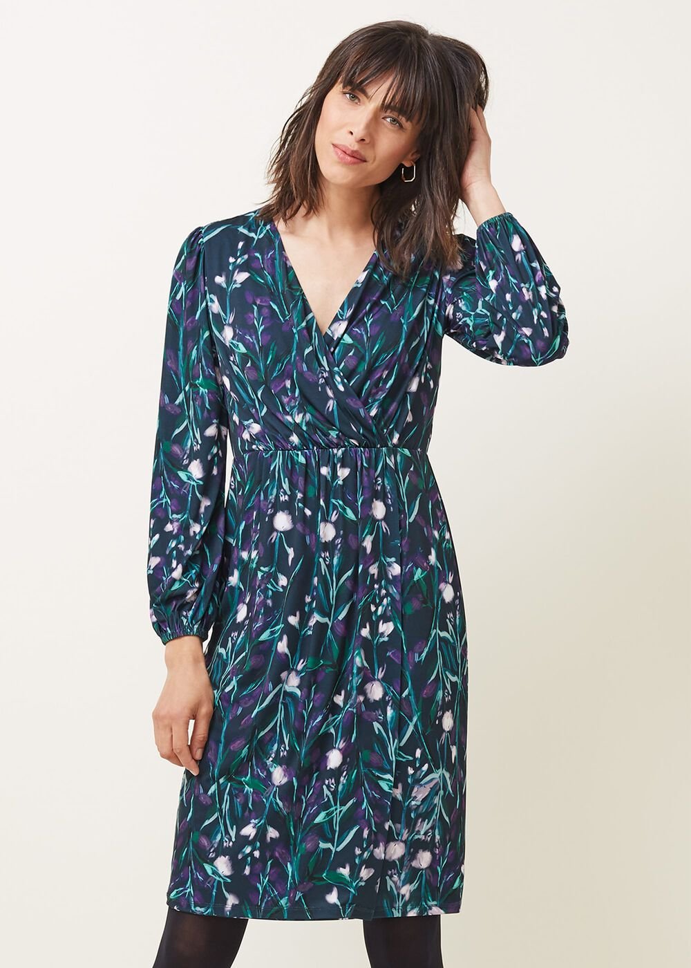 Beatrix Floral Jersey Dress - Multi-Coloured