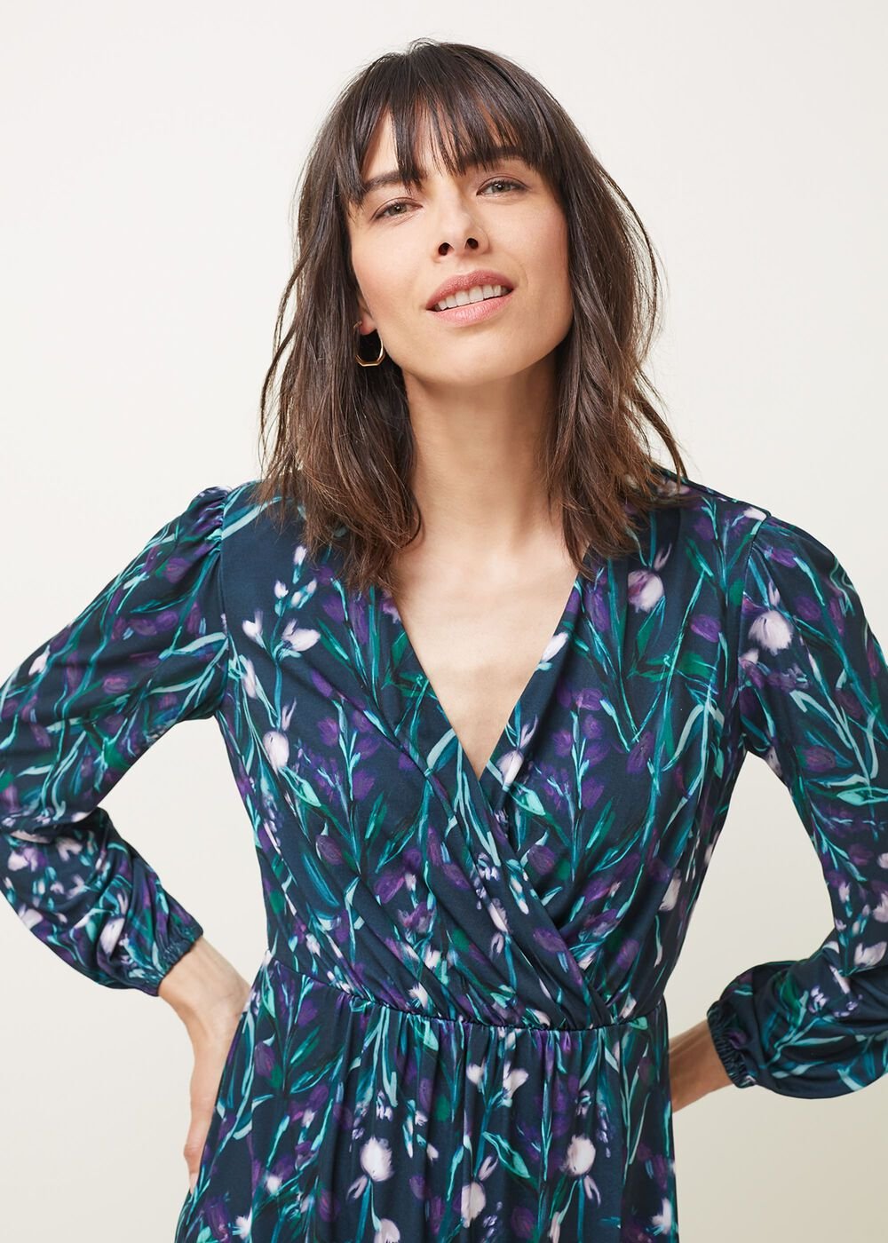 Beatrix Floral Jersey Dress - Multi-Coloured