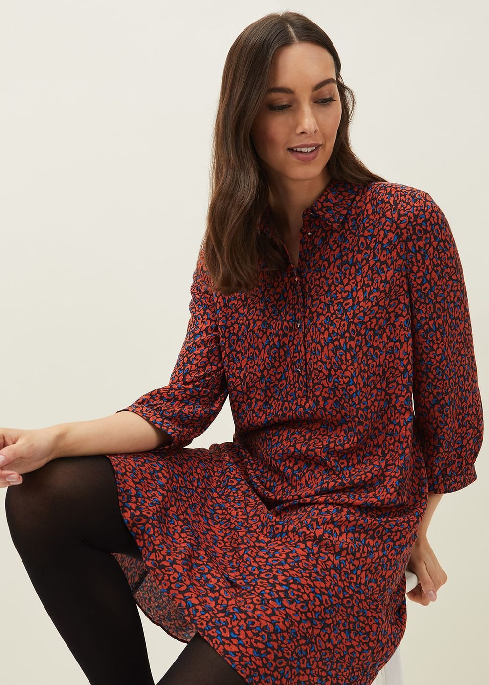 Penele Animal Print Dress - Spice/Ink