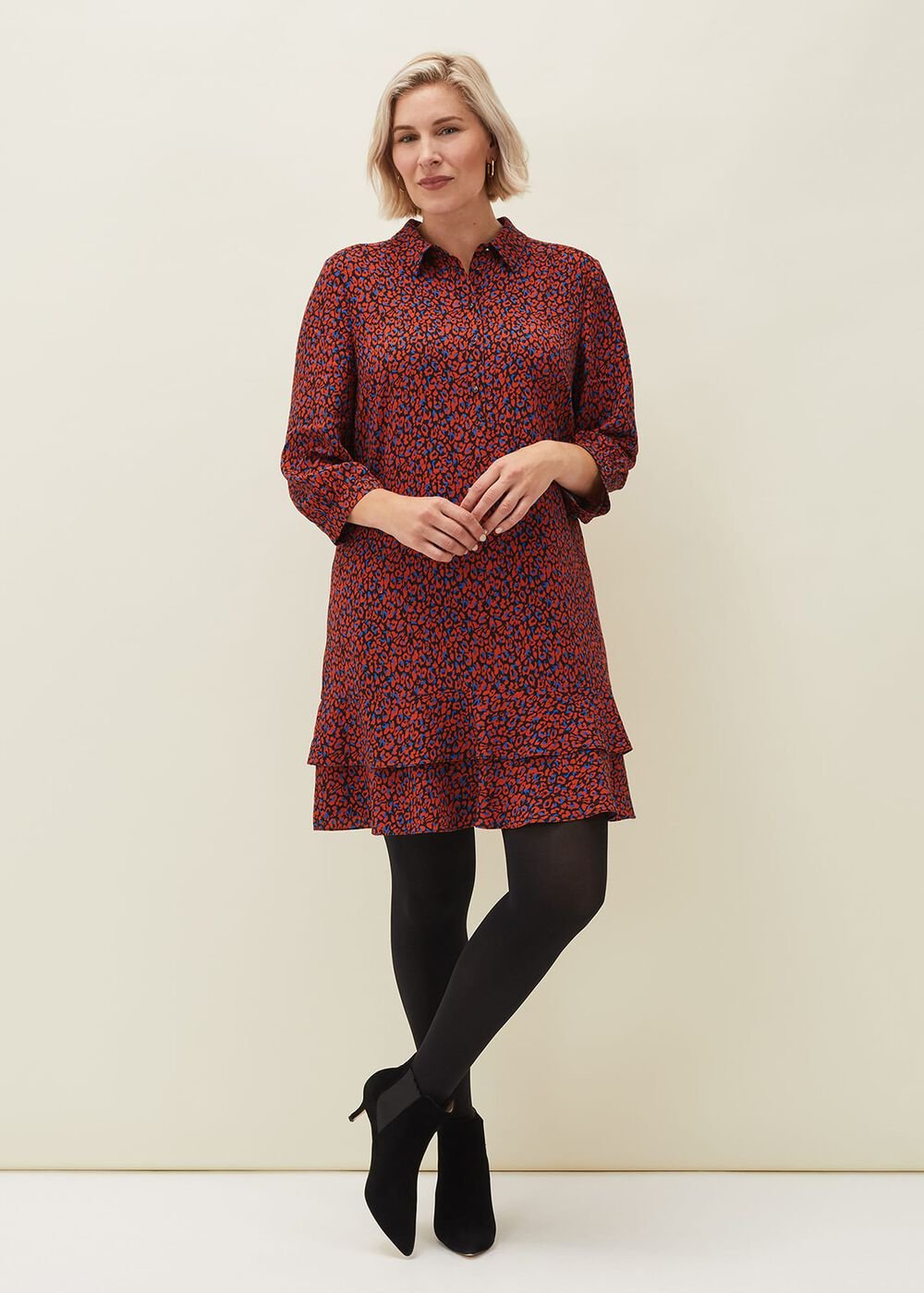 Penele Animal Print Dress - Spice/Ink
