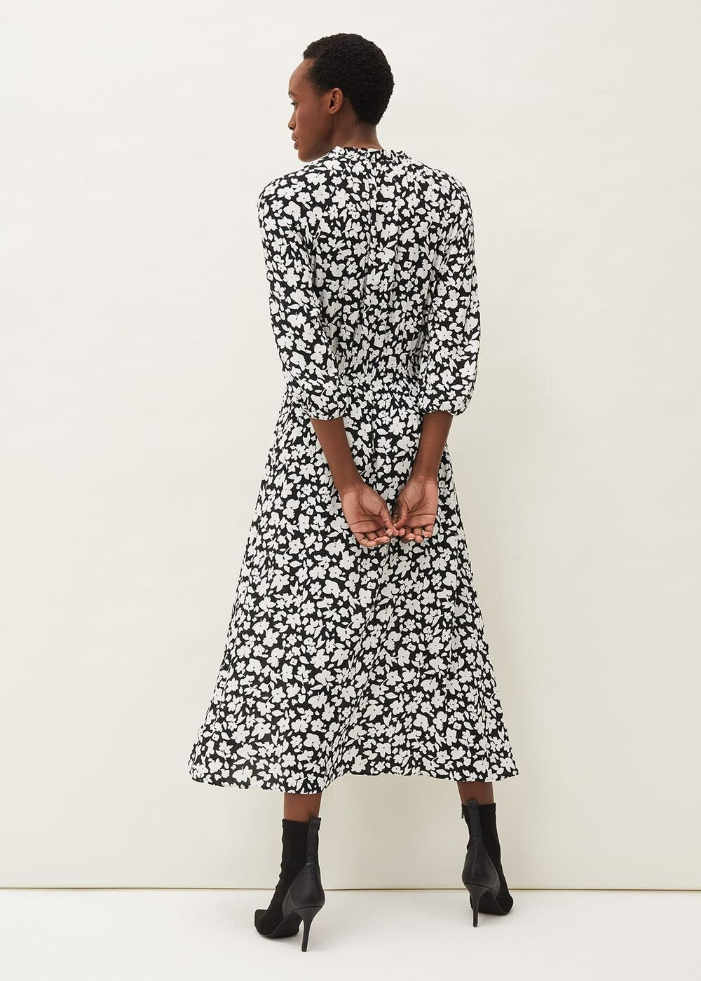 Phillipa Floral Midaxi Dress - Black/Nude
