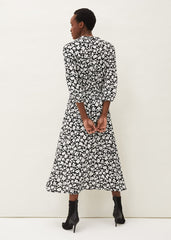 Phillipa Floral Midaxi Dress - Black/Nude