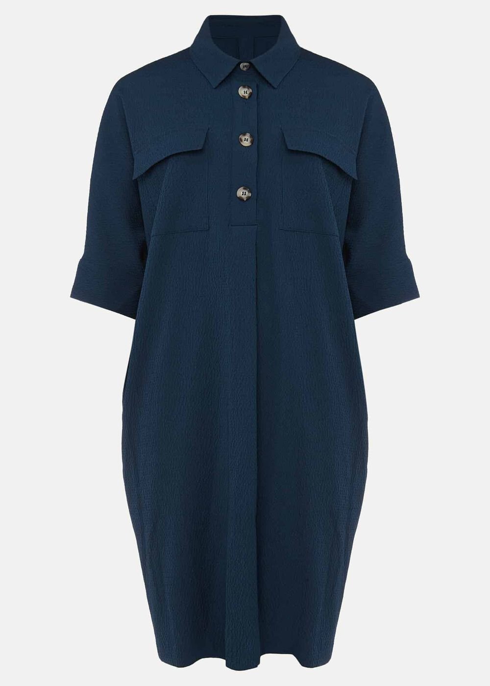 Faye Textured Tunic Dress - Teal