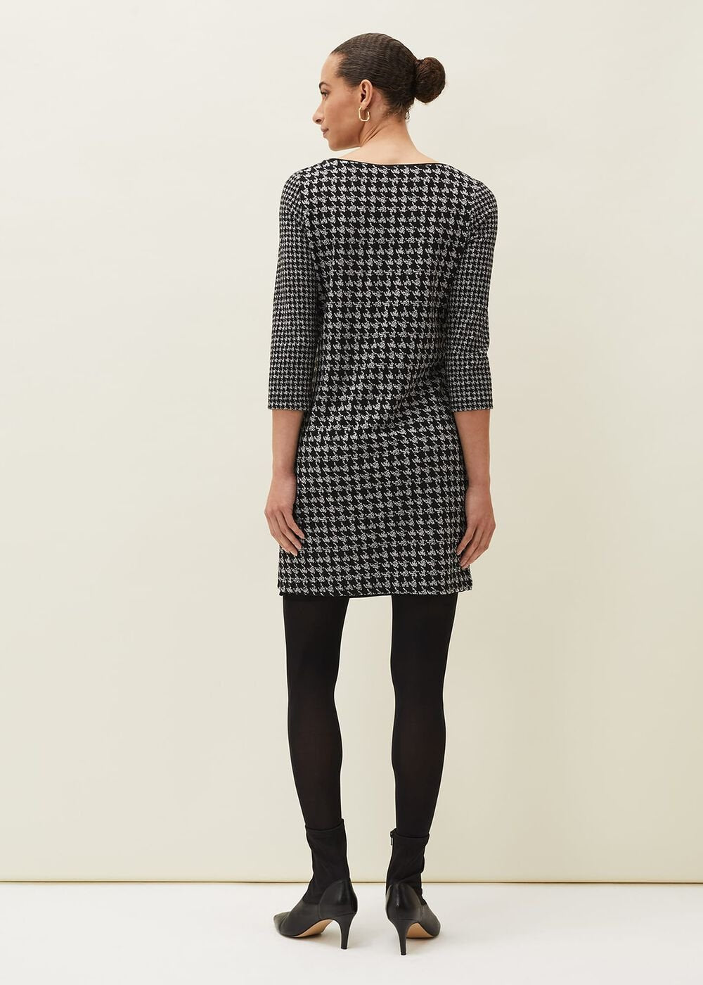 Lenia Check Shift Dress - Black/Grey