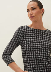 Lenia Check Shift Dress - Black/Grey