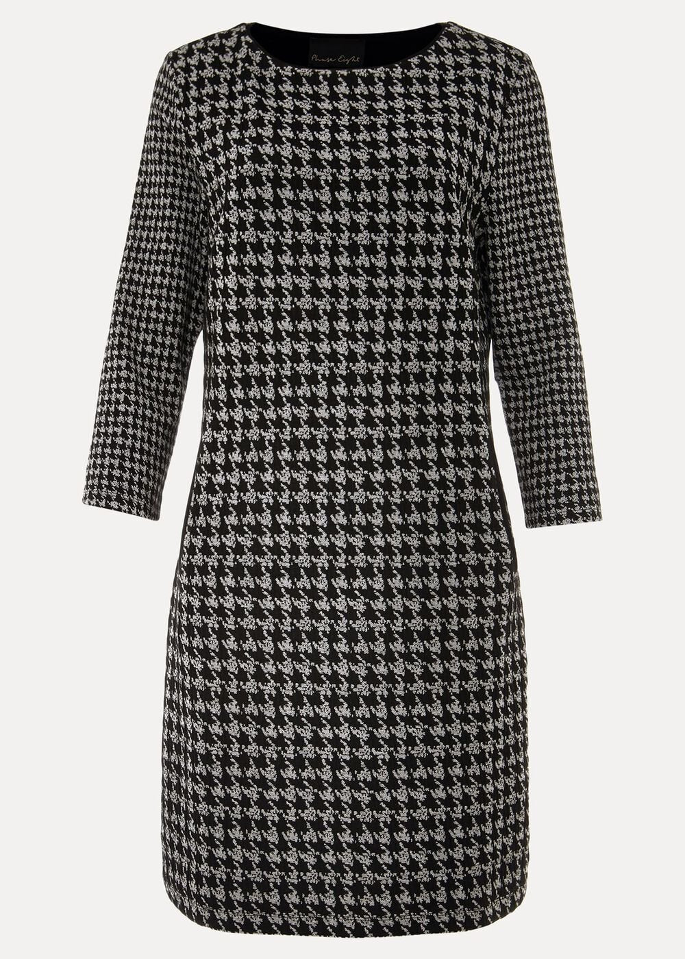 Lenia Check Shift Dress - Black/Grey