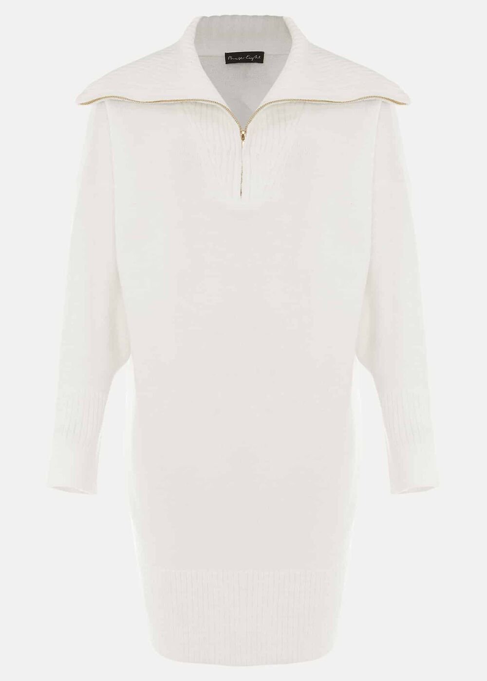 Isabella Zip Up Tunic Dress - Winter White