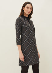 Rayia Check Tunic Dress - Black/Grey