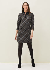 Rayia Check Tunic Dress - Black/Grey