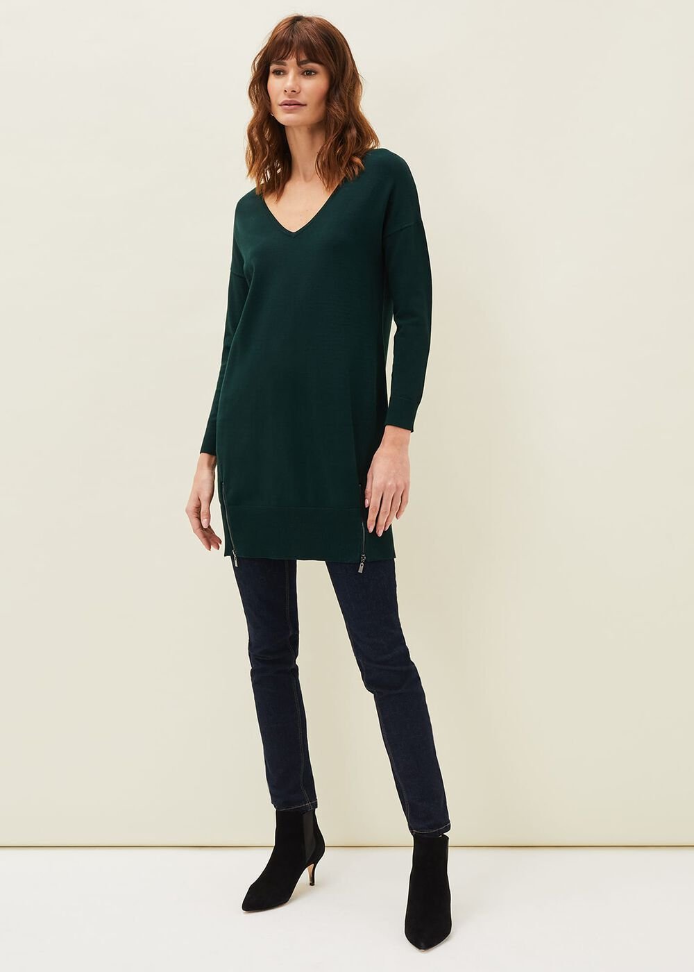 Skylar Knitted Tunic Dress - Forest