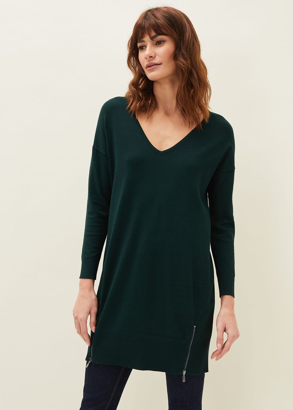Skylar Knitted Tunic Dress - Forest
