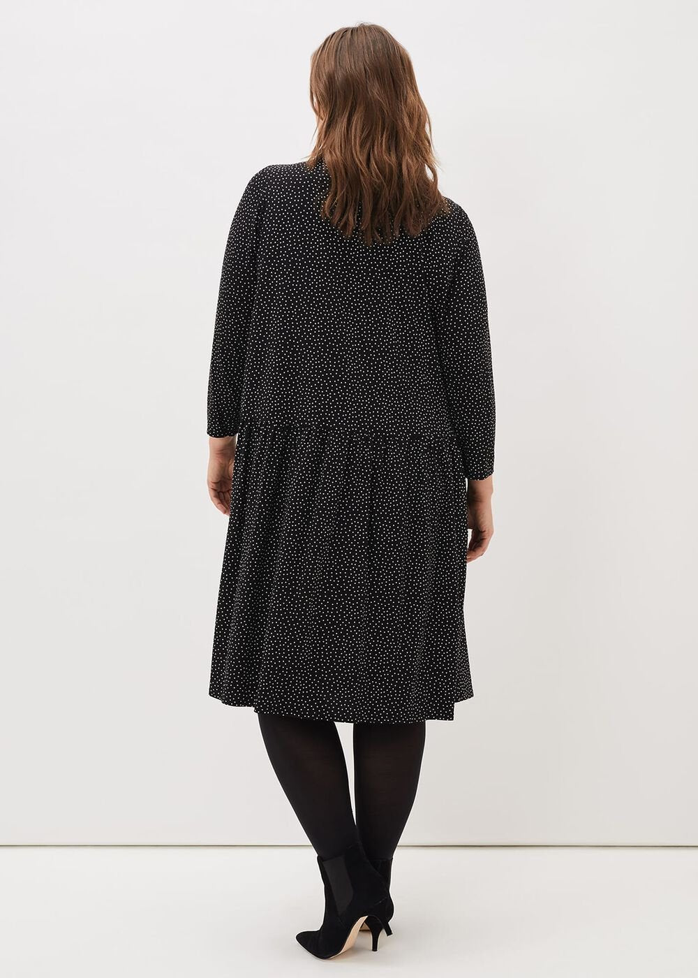 Mina Spot Jersey Dress - Black
