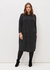 Mina Spot Jersey Dress - Black