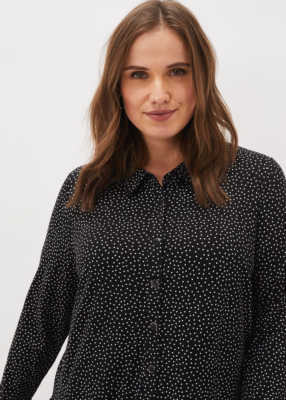 Mina Spot Jersey Dress - Black