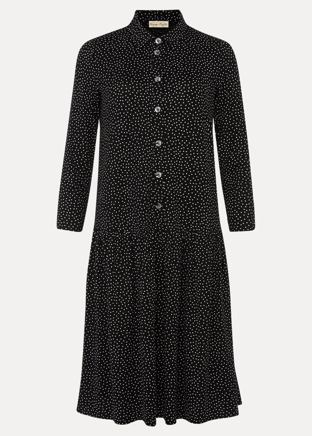 Mina Spot Jersey Dress - Black