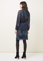 Amelie Snake Print Dress - Teal/Black