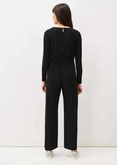 Zarra Wrap Wide Leg Jersey Jumpsuit - Charcoal