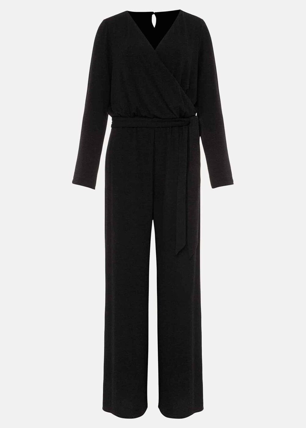 Zarra Wrap Wide Leg Jersey Jumpsuit - Charcoal