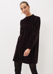 Jacinda Velvet Shift Dress - Aubergine