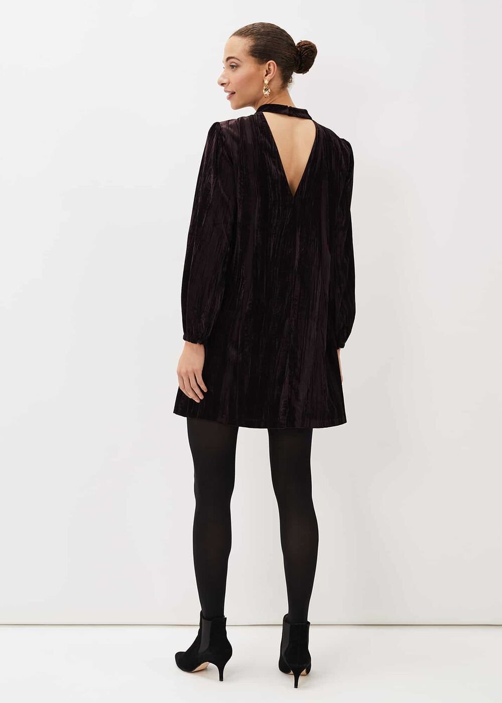 Jacinda Velvet Shift Dress - Aubergine