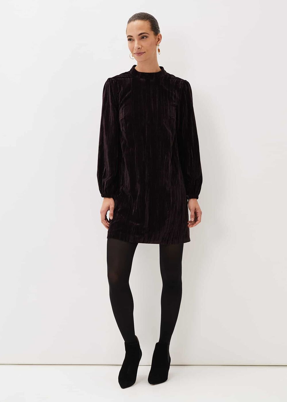 Jacinda Velvet Shift Dress - Aubergine