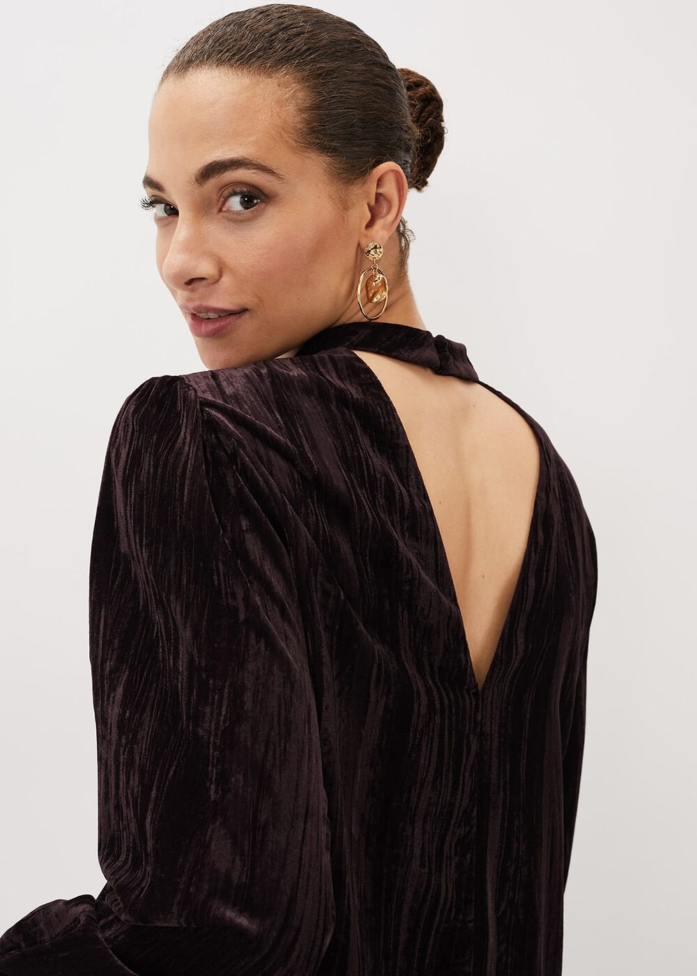 Jacinda Velvet Shift Dress - Aubergine