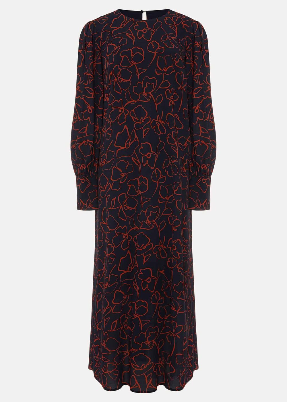 Cosmo Abstract Print Midi Dress - Spice/Ink