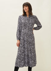Amari Zebra Print Midaxi Dress - Multi-Coloured