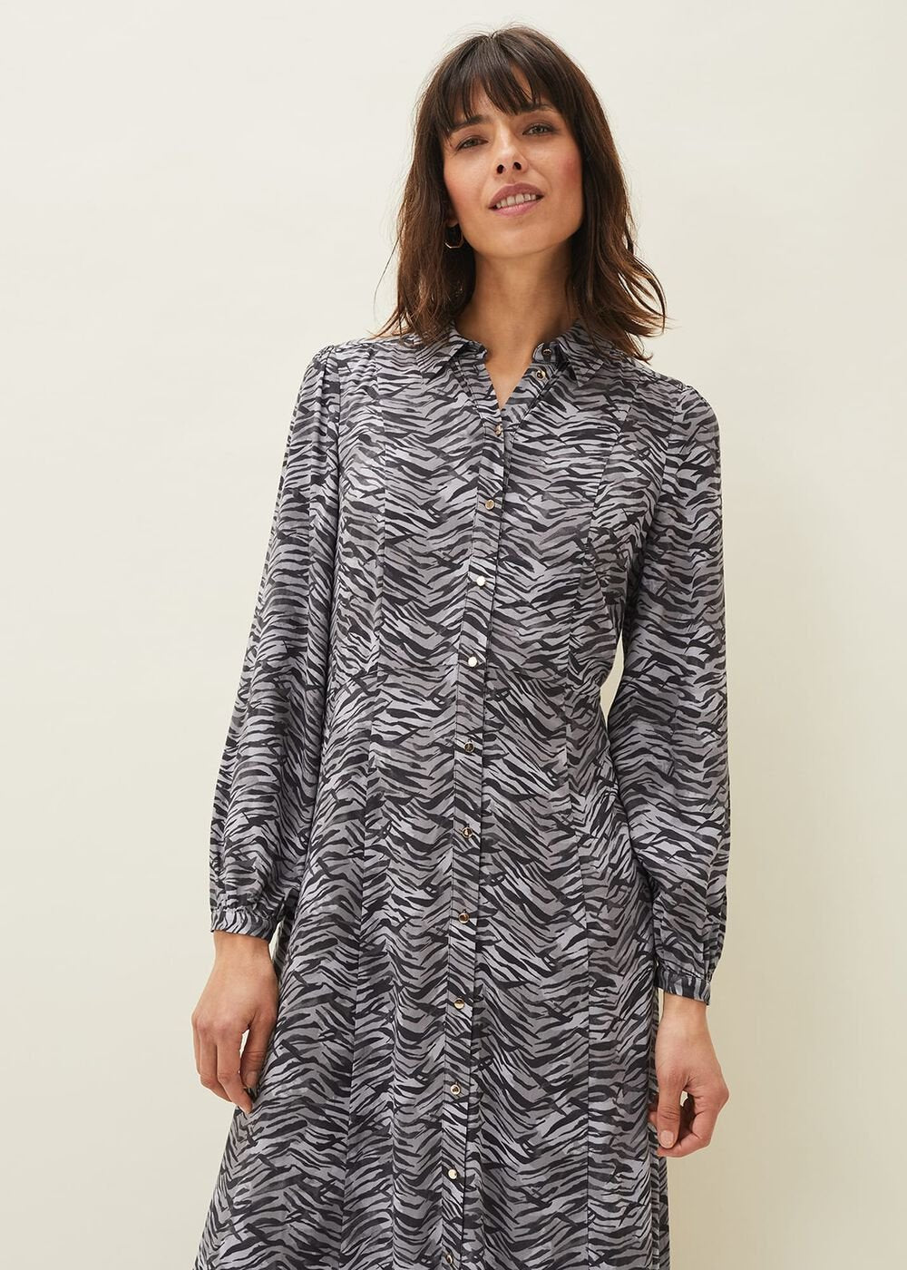 Amari Zebra Print Midaxi Dress - Multi-Coloured