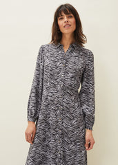 Amari Zebra Print Midaxi Dress - Multi-Coloured