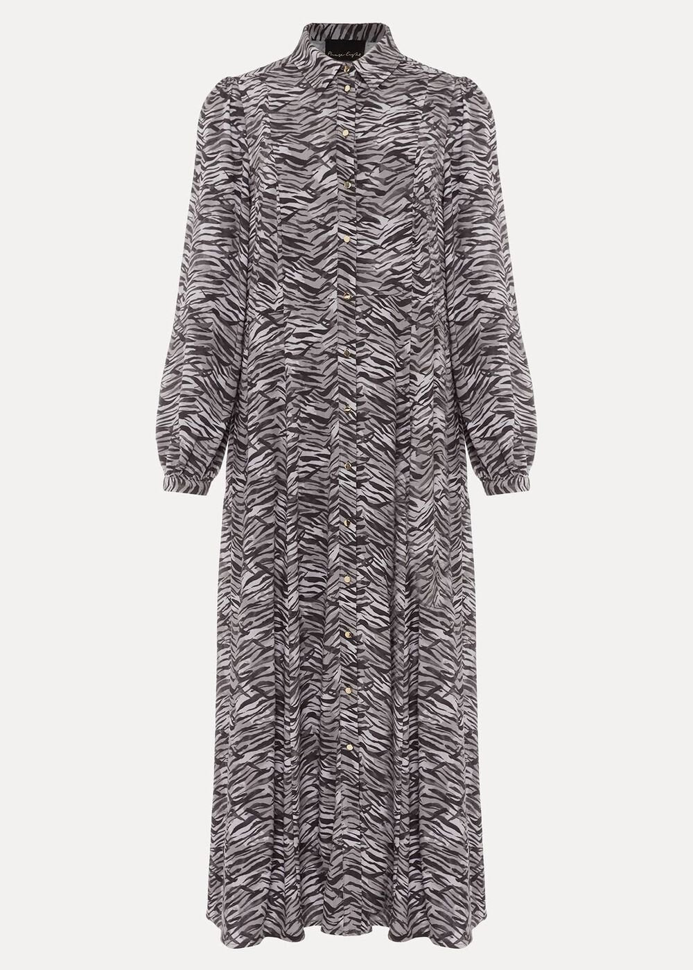Amari Zebra Print Midaxi Dress - Multi-Coloured