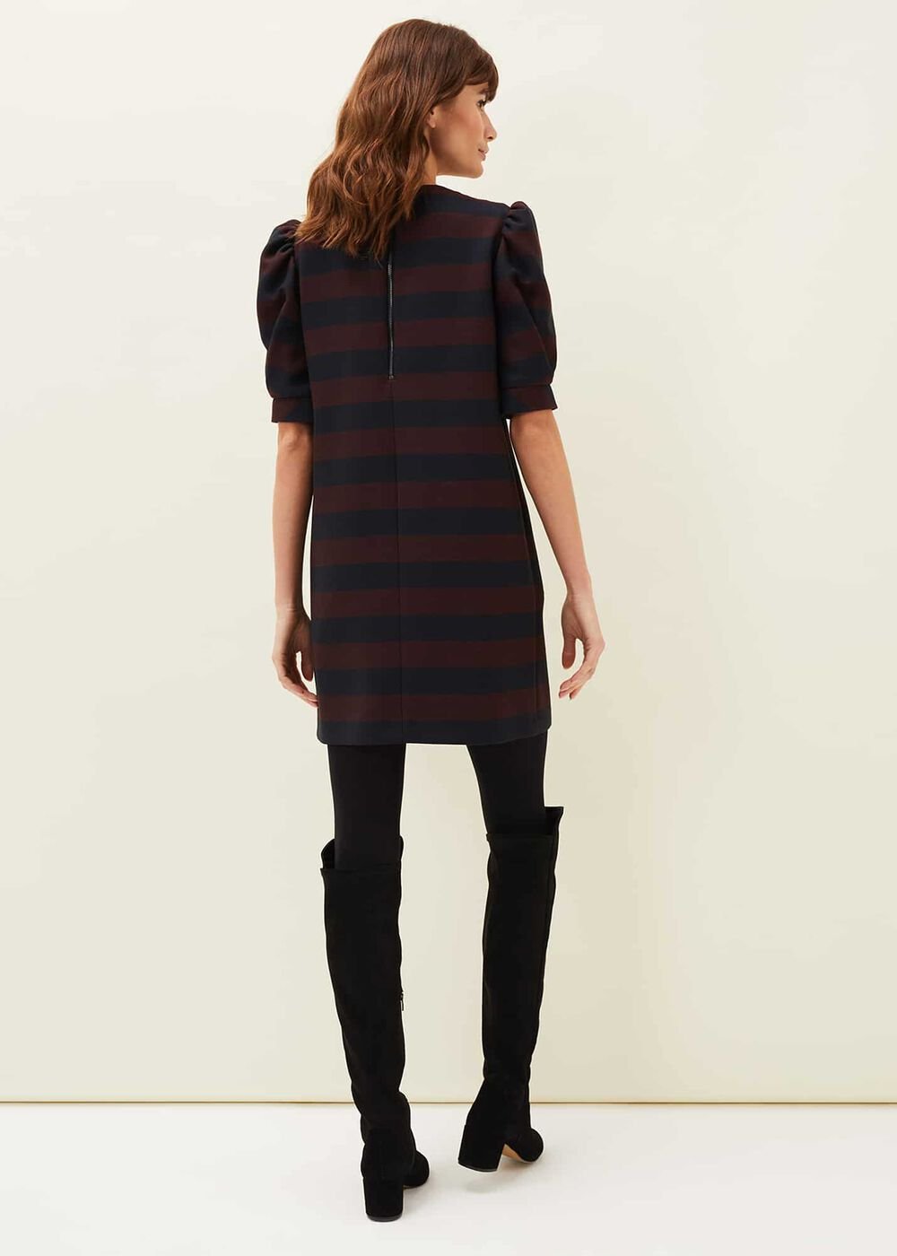 Maple Stripe Dress - Navy/Chestnut
