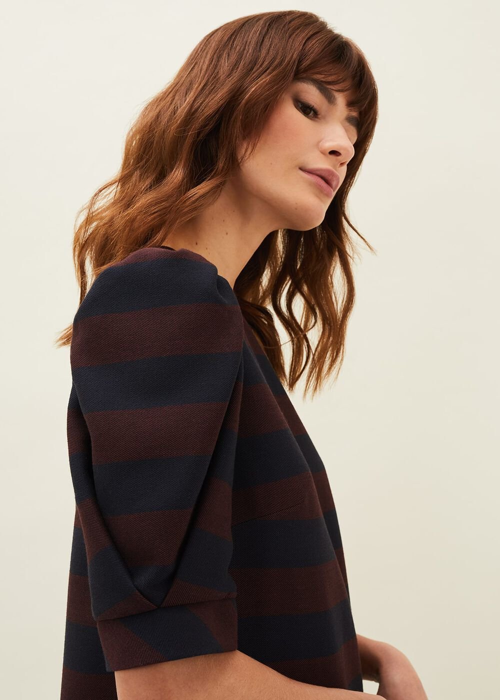 Maple Stripe Dress - Navy/Chestnut