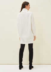 Nisha Roll Neck Jumper Dress - Winter White