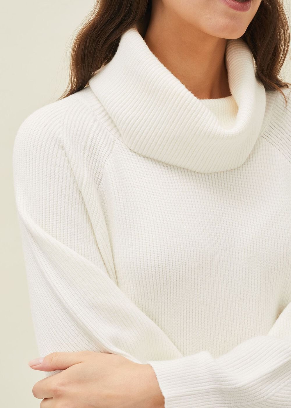 Nisha Roll Neck Jumper Dress - Winter White