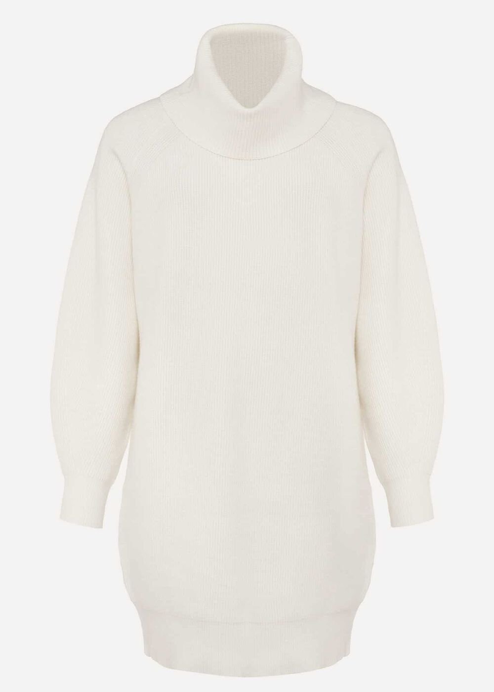 Nisha Roll Neck Jumper Dress - Winter White