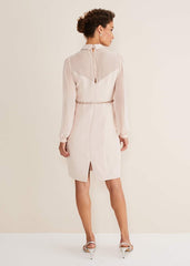 Avah Embellished Fitted Dress - Cameo