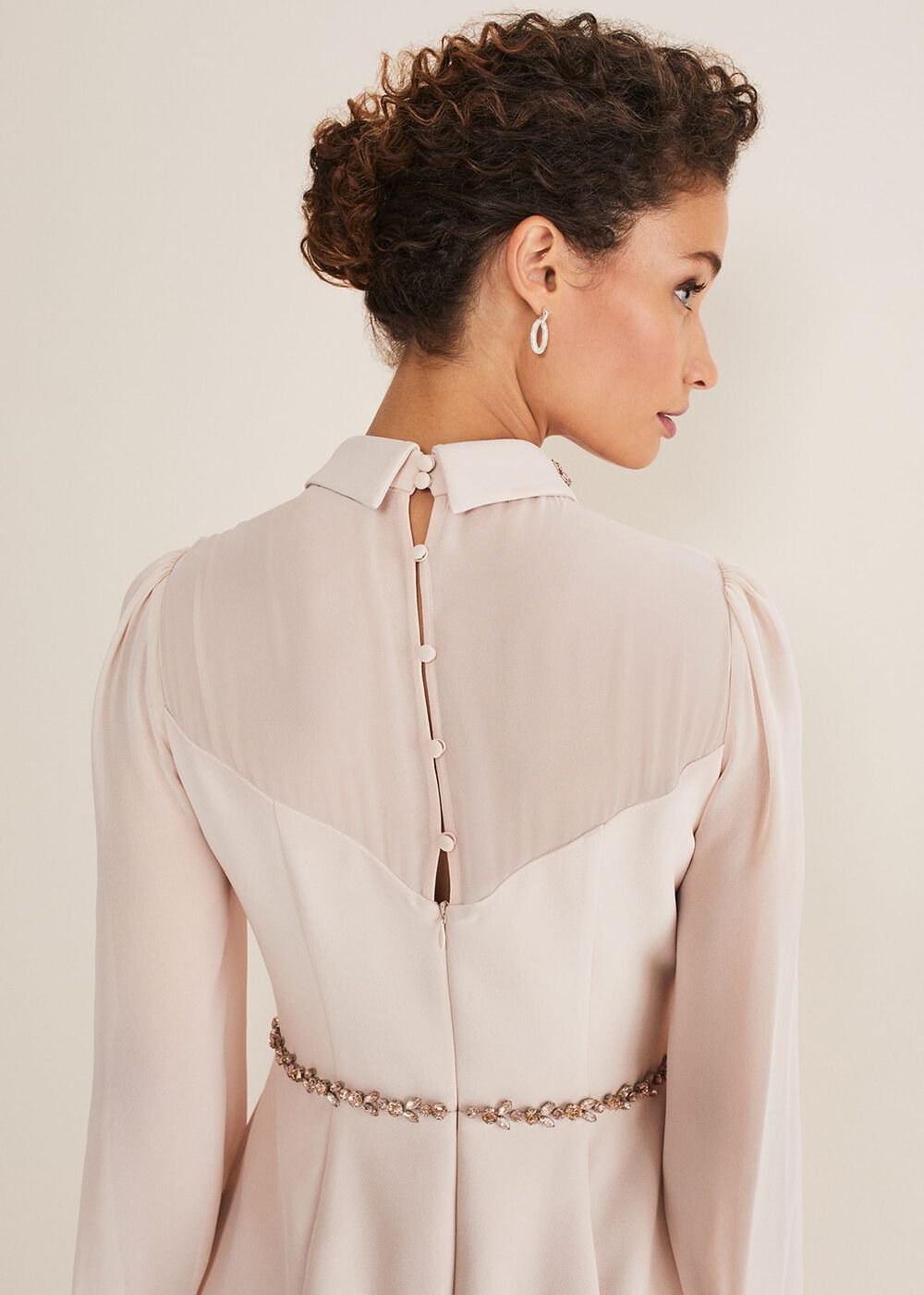 Avah Embellished Fitted Dress - Cameo