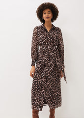 Libby Spot Print Midi Dress - Pink Multi