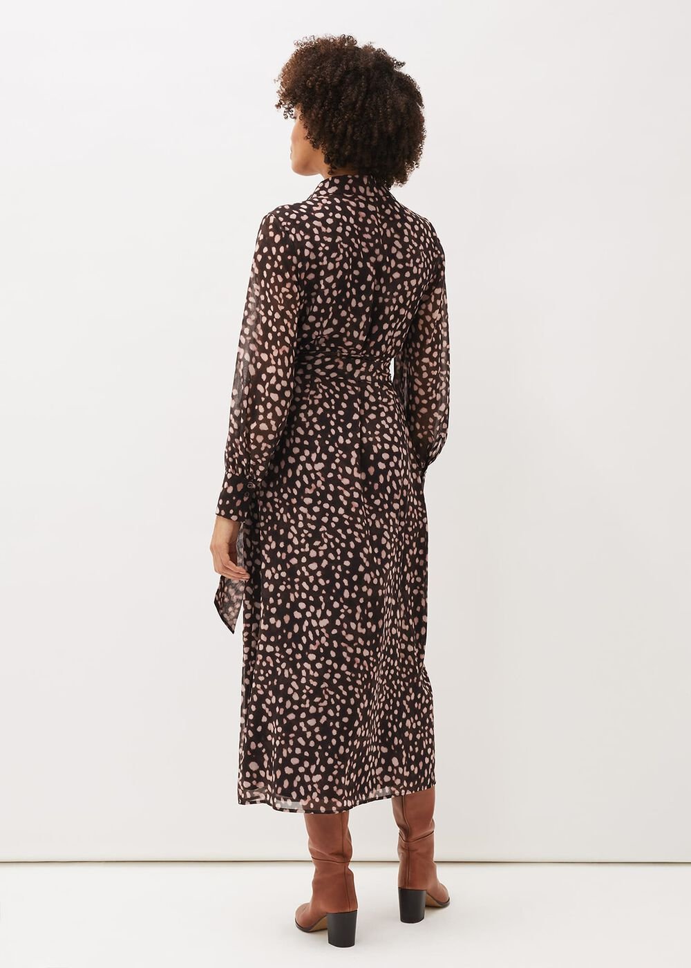Libby Spot Print Midi Dress - Pink Multi