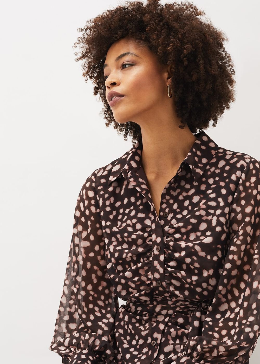 Libby Spot Print Midi Dress - Pink Multi